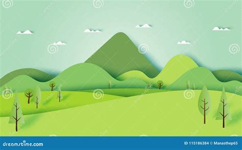 Green Nature Forest Landscape Scenery Banner Background Paper Ar Vector ...