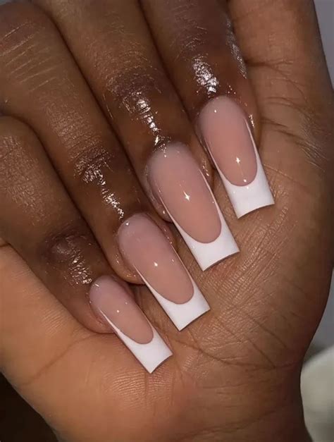 White Nails On Dark Skin Cute White Nail Designs French Nails