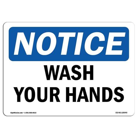 Signmission Osha Notice Sign Wash Your Hands 5in X 3 5in Decal 3 5 W 5 L Landscape Wash