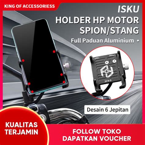 Jual Logam Berat Full Besi Spion Holder Stand Phone Mount Holder Motor