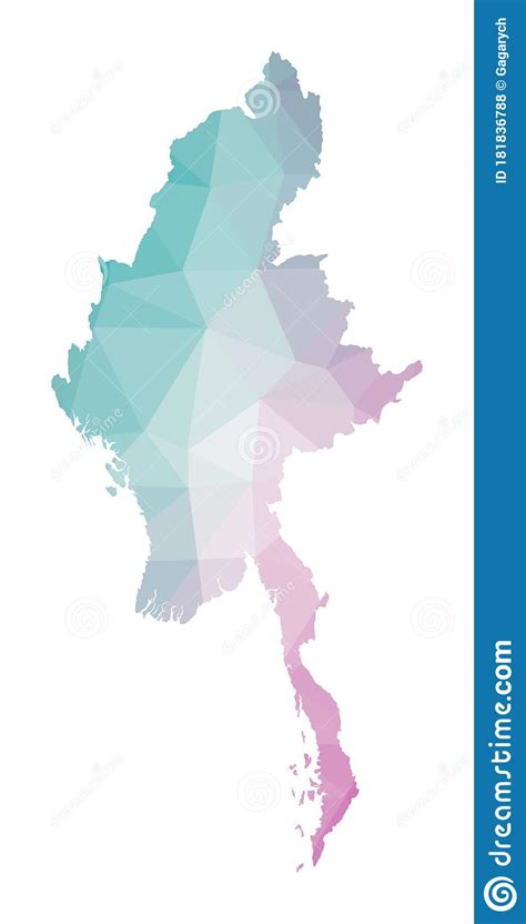 Mapa poligonal de myanmar ilustración del vector Ilustración de