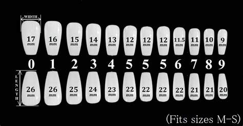 Acrylic Nail Size Chart Easy Chart To Figure Out What Nail Shape Fits