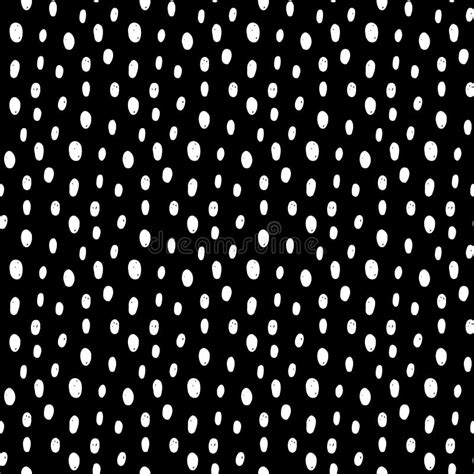 Hand Drawn Ink Polka Dot Seamless Pattern Stock Vector Illustration