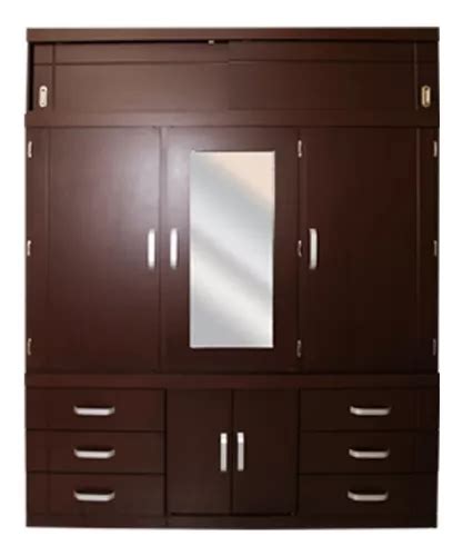 Ropero Moderno Con Espejo Armario Funcional Closet Nogal En Venta En