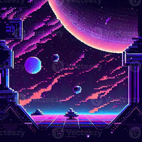 Pixel Art Space Background - 22459396 Stock Photo at Vecteezy