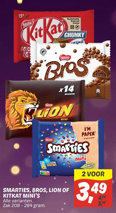 Smarties Bros Lion Of Kitkat Mini S Aanbieding Bij Dekamarkt