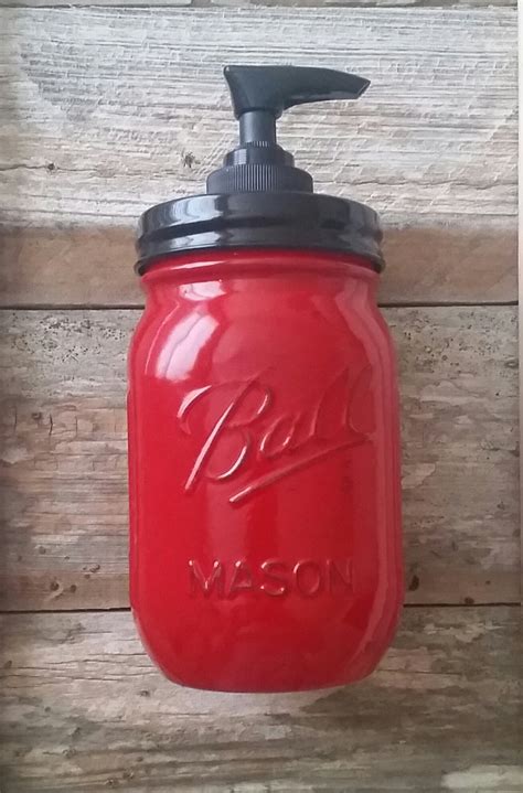 Country Living Vintage Red Soap Dispenser Etsy