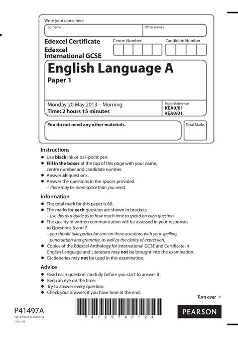 Edexcel Gcse English Language Practice Papers