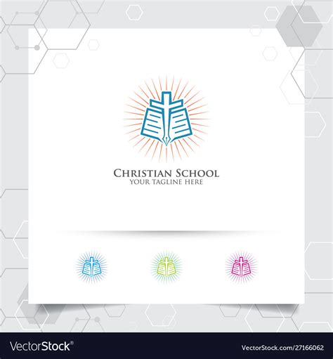 Christian school logo design with concept book Vector Image