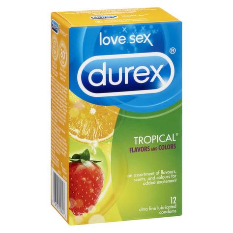 Durex Love Sex Condoms Tropical Flavours And Colors Save On Foods