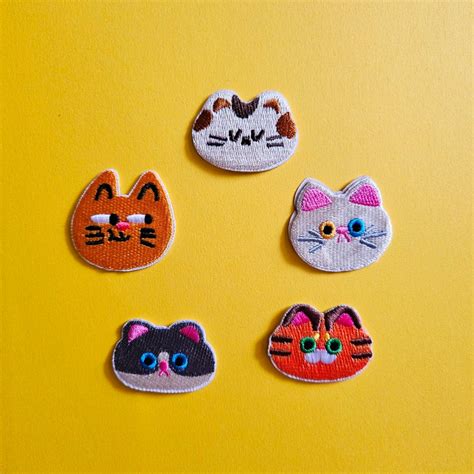 Cute Cats Patch Iron On Or Sew Kawaii Handmade Name Strap