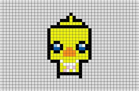 Five Nights At Freddys Chica Pixel Art Grid Geeksomniac Phantom Chica