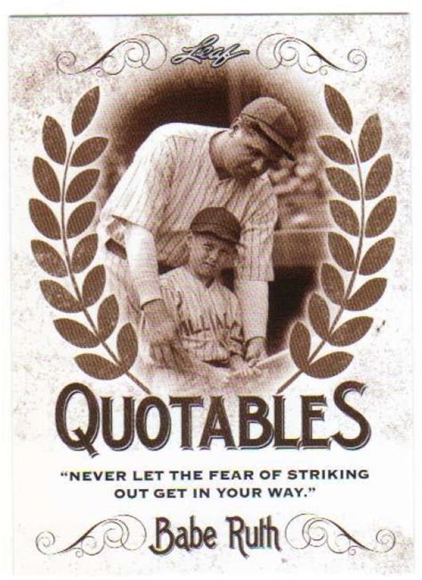 Leaf Babe Ruth Collection Quotables Insert Q Babe Ruth Ebay