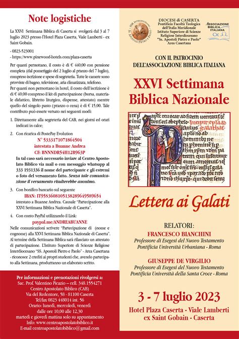 Settimana Biblica Nazionale Caserta Istituto Superiore Di Scienze