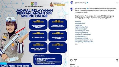 SIM Keliling Kabupaten Bekasi Senin 2 Desember 2024 Di Perum Puri