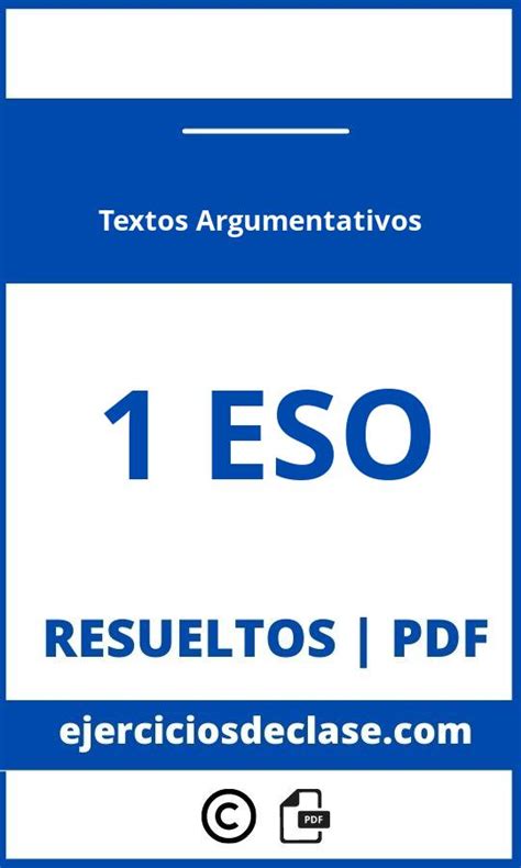 Ejercicios Textos Argumentativos 1O Eso Pdf