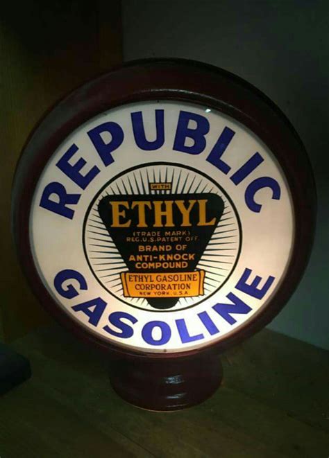 Rare Original Republic Ethyl Gas Globe Vintage Gas Pumps Old Gas