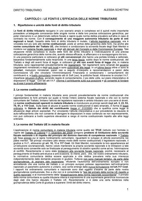 Diritto Tributario Amatucci Capitolo I Le Fonti E Lefficacia Delle