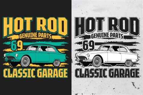 Hot Rod Genuine Parts Vintage Car Tshirt Graphic By Amdsagor Creative Fabrica