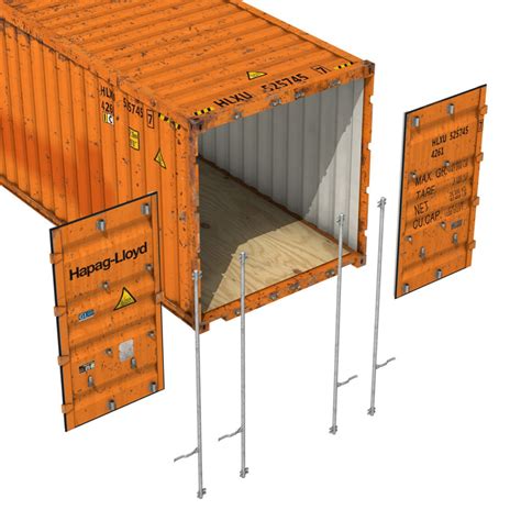 40ft Shipping Container Hapag Lloyd 3D Model FlatPyramid