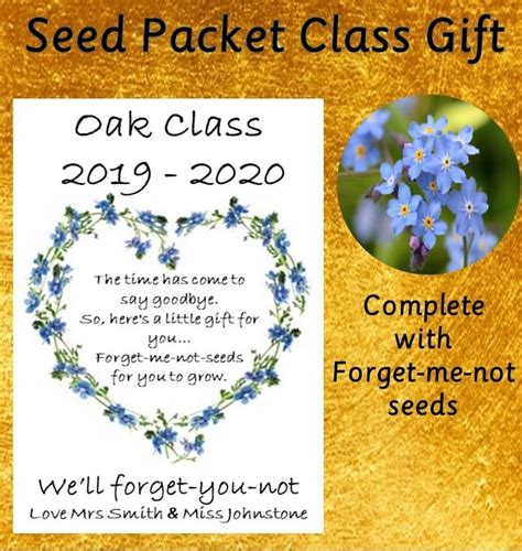 Class Pupil Seeds Forget Me Not Heart Blooming Memories