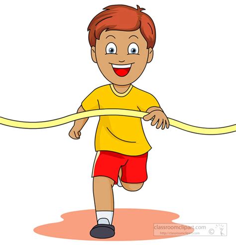 Track and field clipart boy crossing finish line - Clipartix