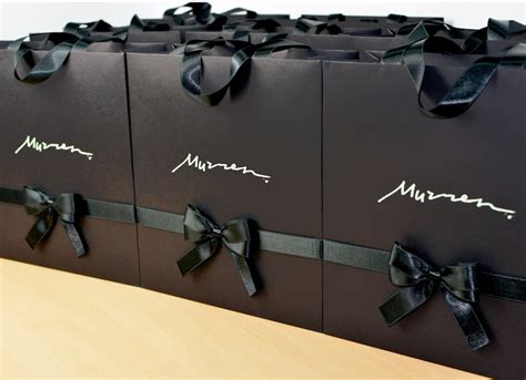 20 Logo Gift Bags With Satin Ribbon Handles and Bow Elegant Paper Gift ...