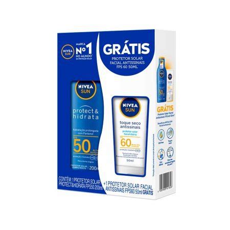 Kit Nivea Sun Protetor Solar Fps 50 200ml Protetor Solar Facial