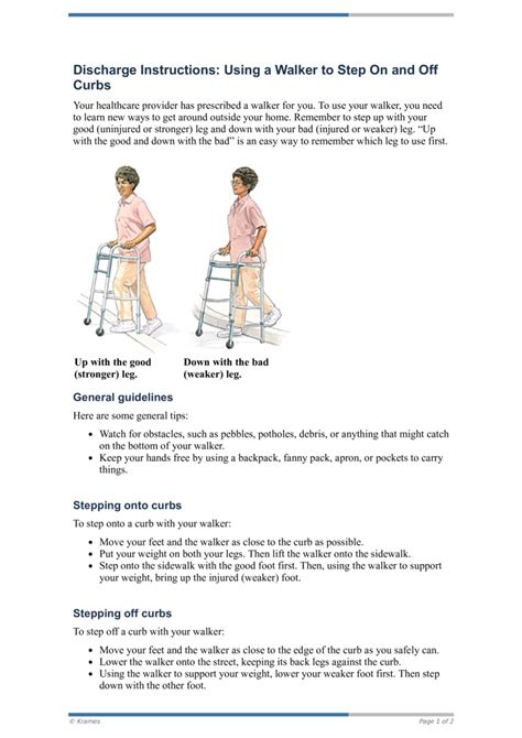 PDF Discharge Instructions Using A Walker To Go Up And Down Curbs