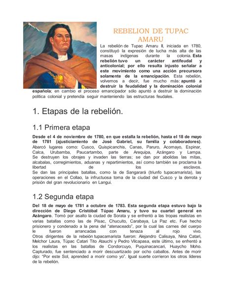 Rebelion De Tupac Amaru Pdf