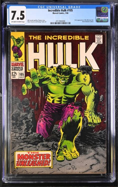 Incredible Hulk 105 CGC 7 5 OW W 1968 Comic Books Silver Age