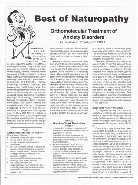 Abram Hoffer Prousky Orthomolecular Treatment Of Anxiety Disorders