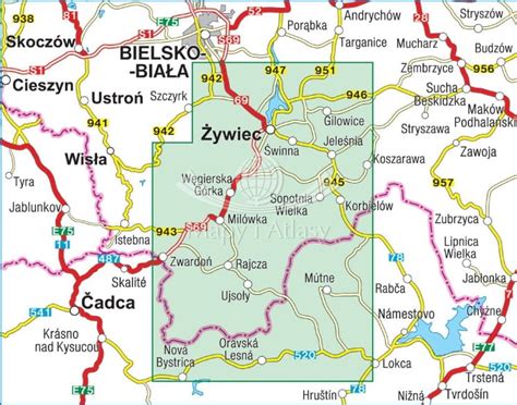 POWIAT ŻYWIECKI MAPA TURYSTYCZNA COMPASS