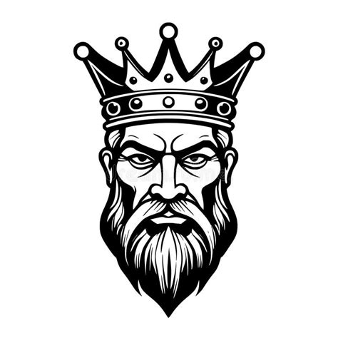 Black King with Crown and Beard Stock Illustration - Illustration of ...