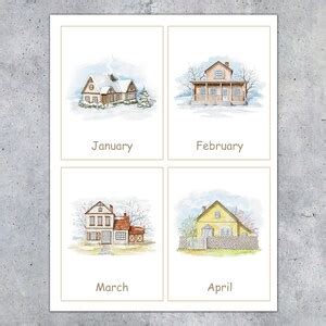 MONTHS of the Year Flashcards, Instant Download - Etsy