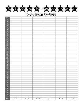 Sight Words Progress Monitoring Data Tracking By Erin Martinez Tpt