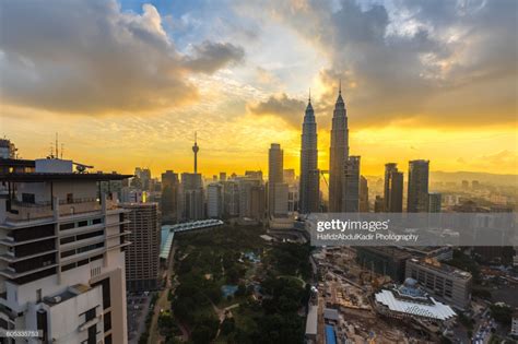 Kuala Lumpur Aerial View During A Golden Sunset Kuala Lumpur City