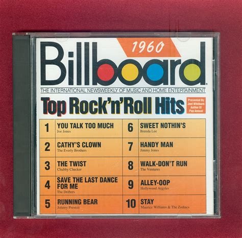 Billboard Top Rock N Roll Hits 1960 CD 1993 10 Tracks Etsy