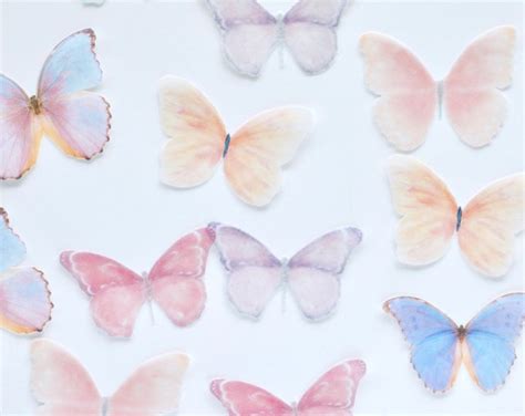 Pack Of 140 Edible Pre Cut Wafer Butterfly 2 Cm Mini Pink Etsy