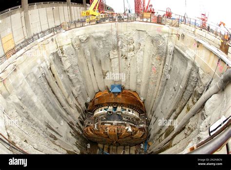 This Photo Taken With A Fisheye Lens Shows The Cutting Head Of Bertha