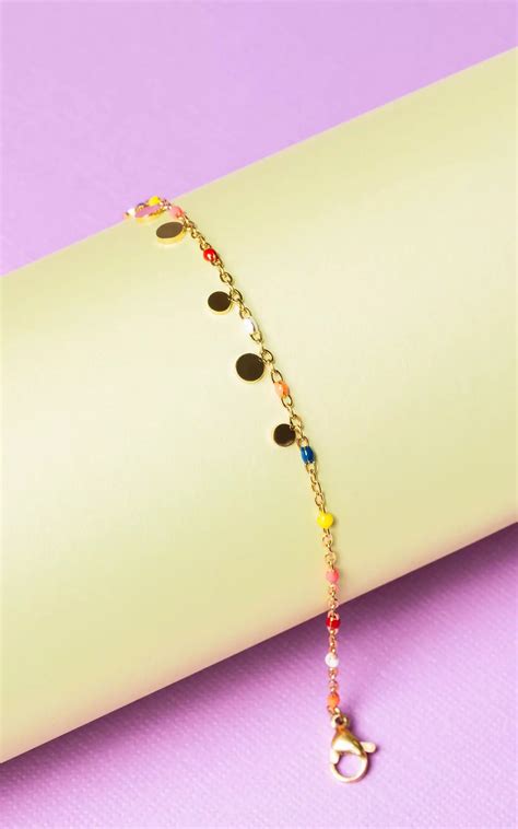 Gold Coloured Ankle Bracelet With Beads Guts Gusto