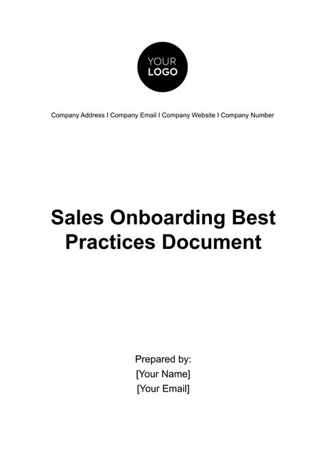 Sales Onboarding Best Practices Document Templates - Edit Online