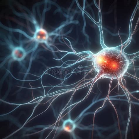 Neuronal Network With Electrical Activity Of Neuron Cells Ai Generated