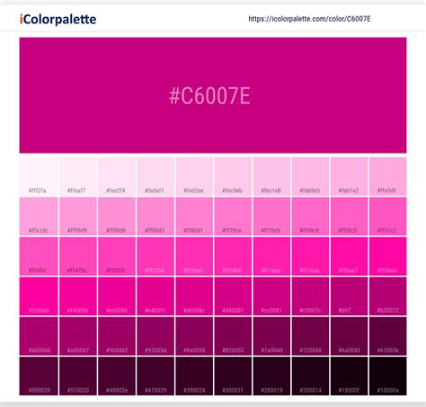 Pantone 233 C Color Hex Color Code C6007e Information Hsl Rgb