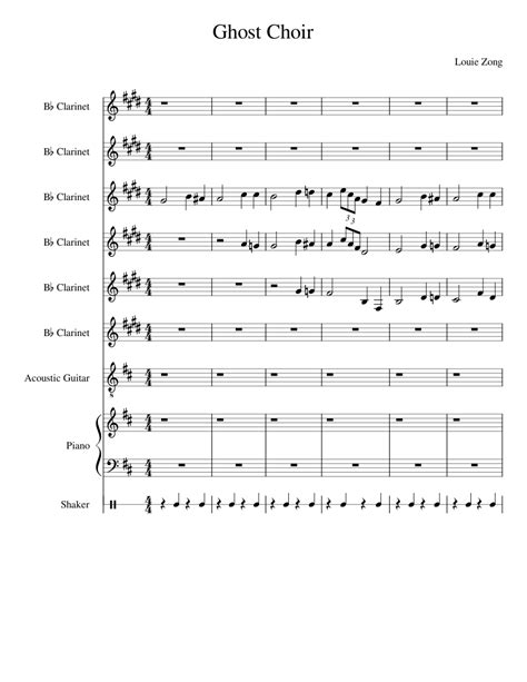 Ghost Choir Louie Zong Transcription Arrangement Sheet Music For