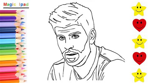 Como dibujar a PIQUÉ dibujos para niños How to draw PIQUÉ