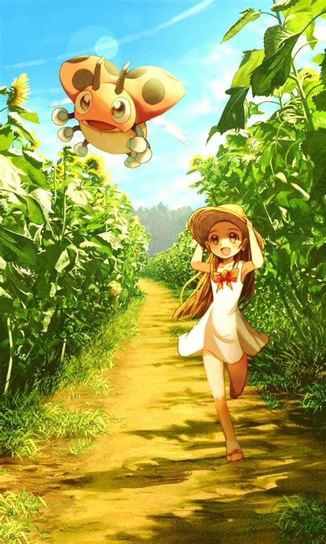 A Girl Is Walking Down A Dirt Road In Front Of A Cow Flying Over Her Head