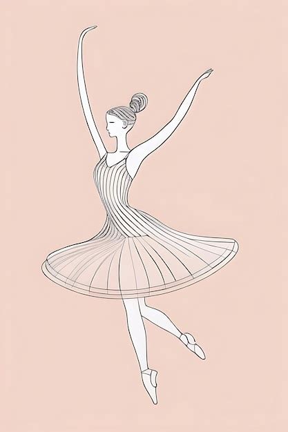 Premium Ai Image Ballerina Ballet Dancer Continuous Line Drawing