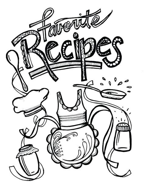 Recipe Book Coloring Pages Printable Recipe Binder Coloring Pages For