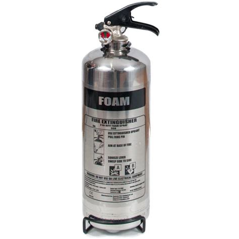 Chrome Litre Foam Fire Extinguisher Easy Fire Safety